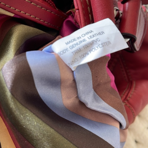 Tignanello red ,slight pebble leather, soft, shoulder bag. Very roomy. EUC - Picture 6 of 14